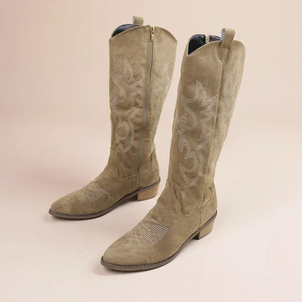 Bottine cowboy beige
