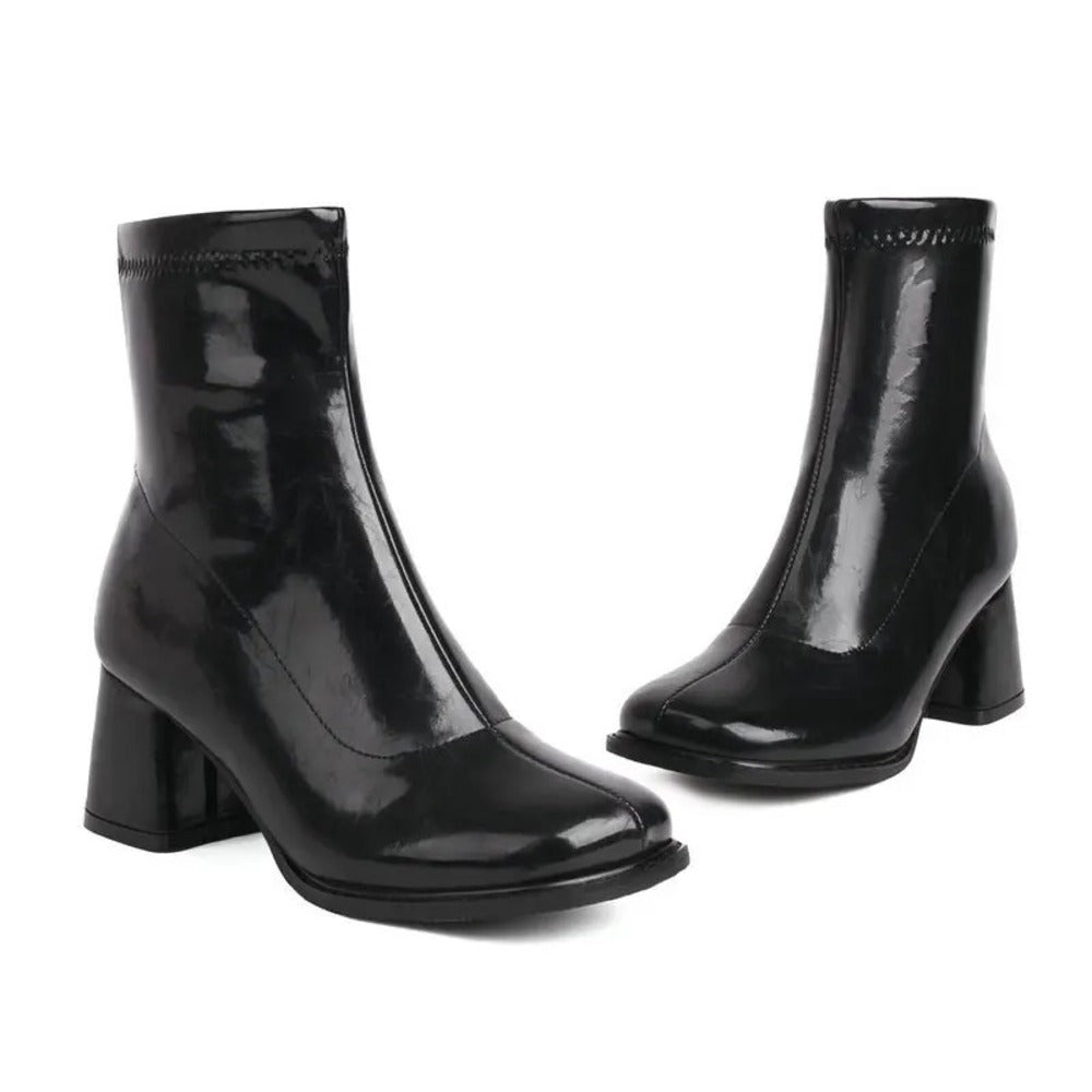Bottines en cuir verni