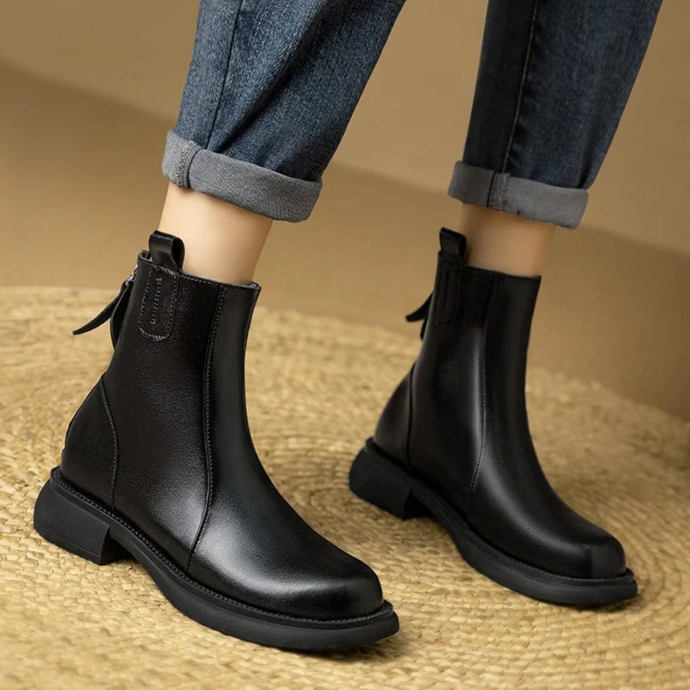 Bottines plates marron pour femme