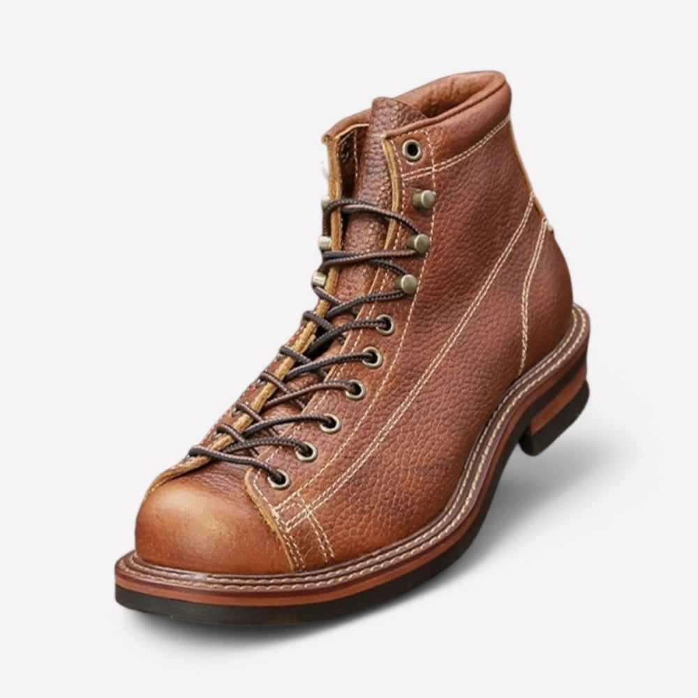 Bottine souple en cuir marron pour homme