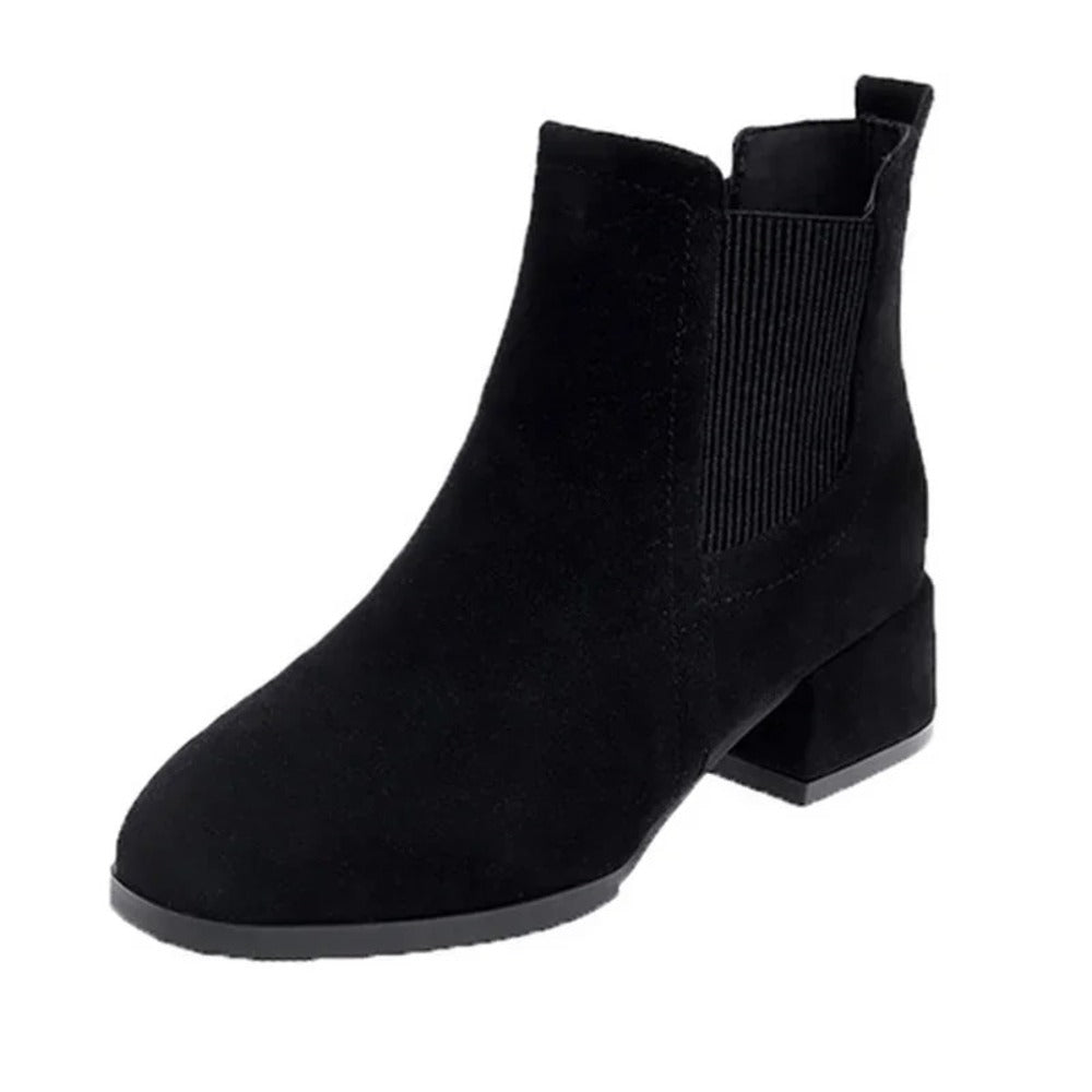 Bottines camel en cuir brossé