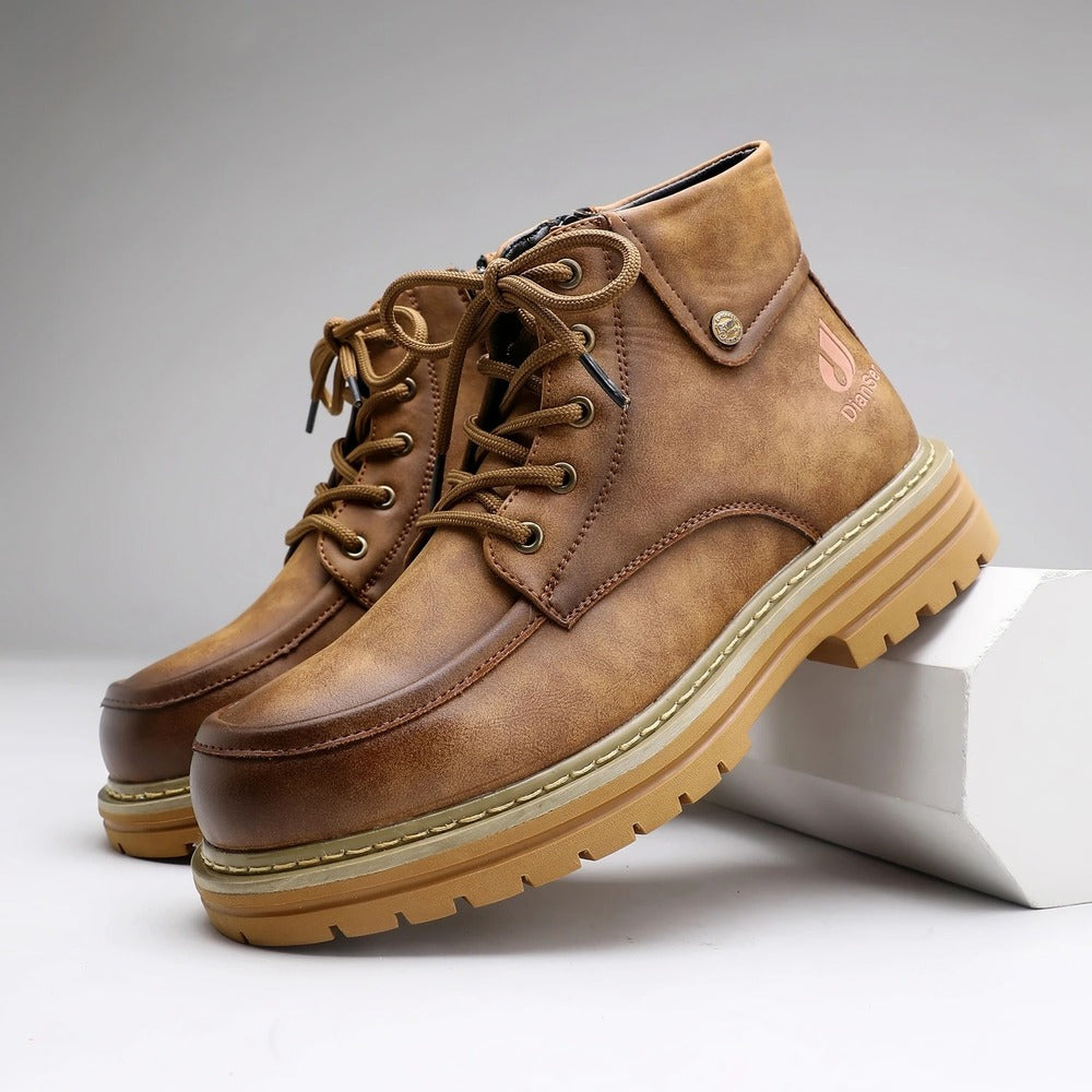 Bottines en cuir marron pour homme