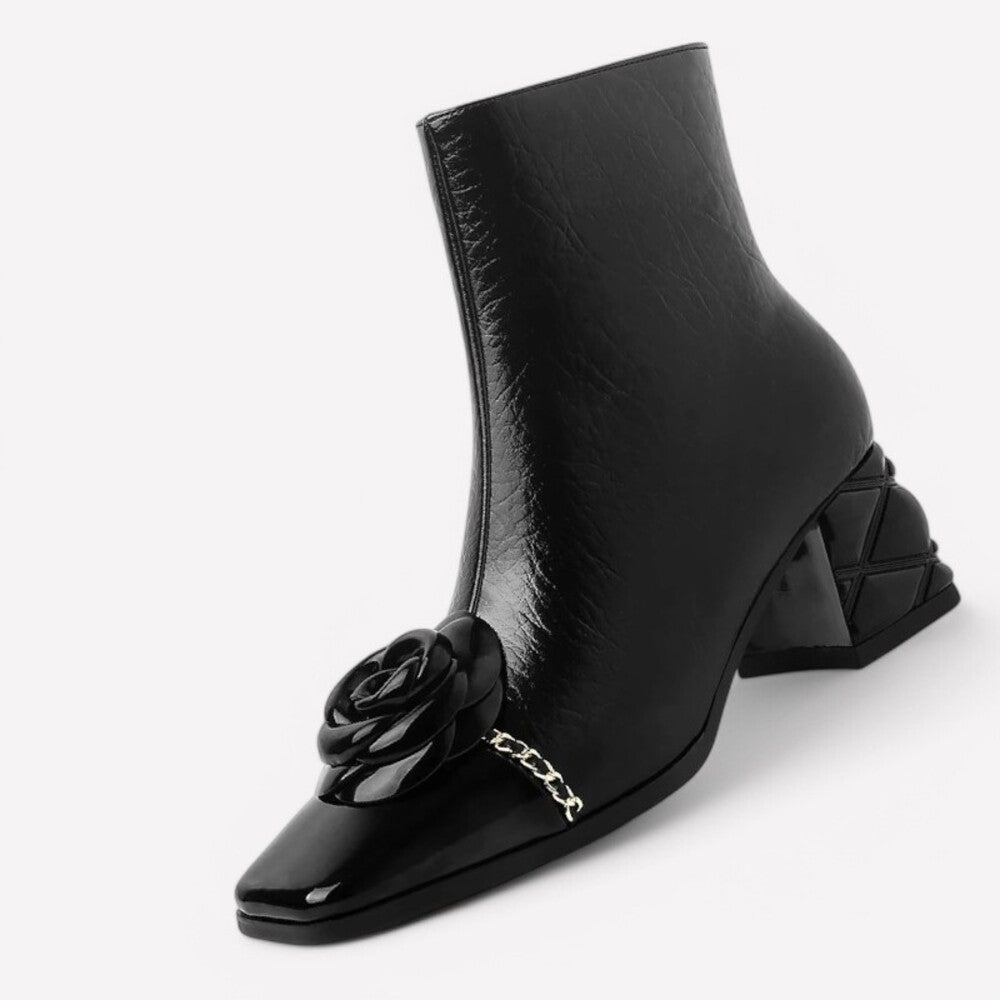 Bottines noir et or