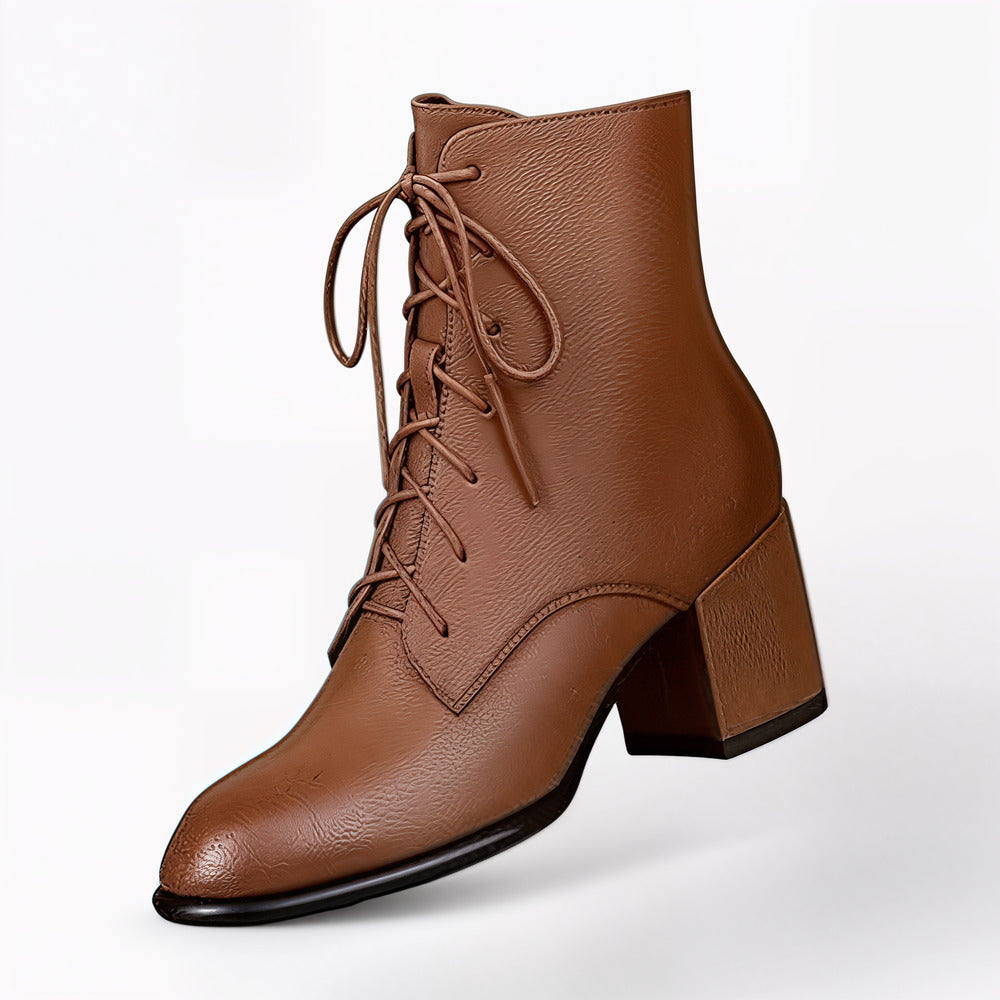Bottines à lacets marron pour femme