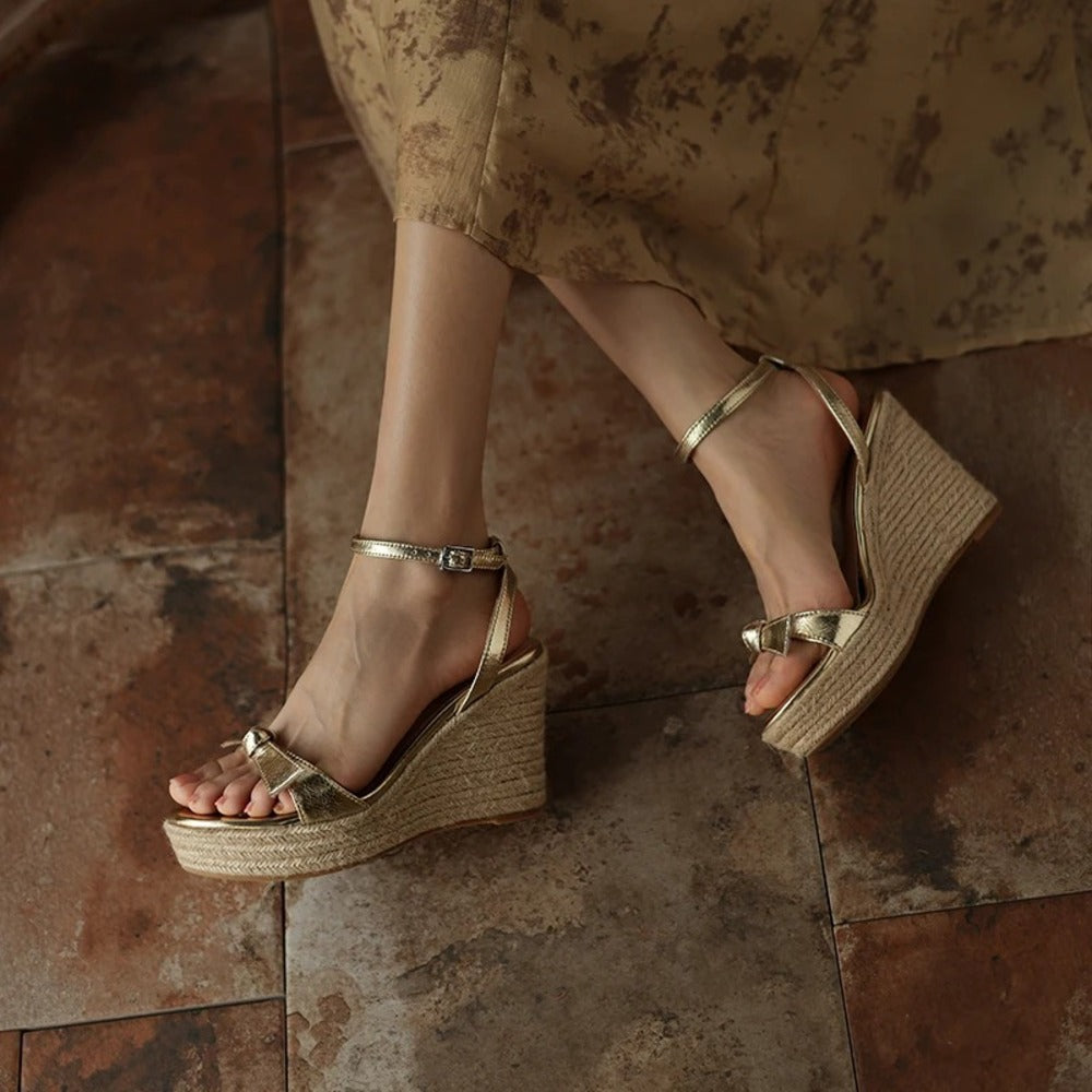 Espadrille femme doré