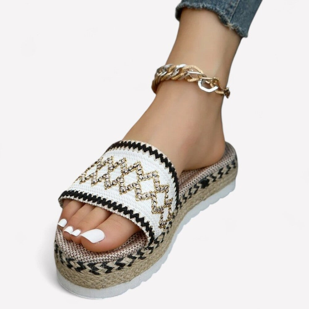 Espadrilles ouvertes compensées femme