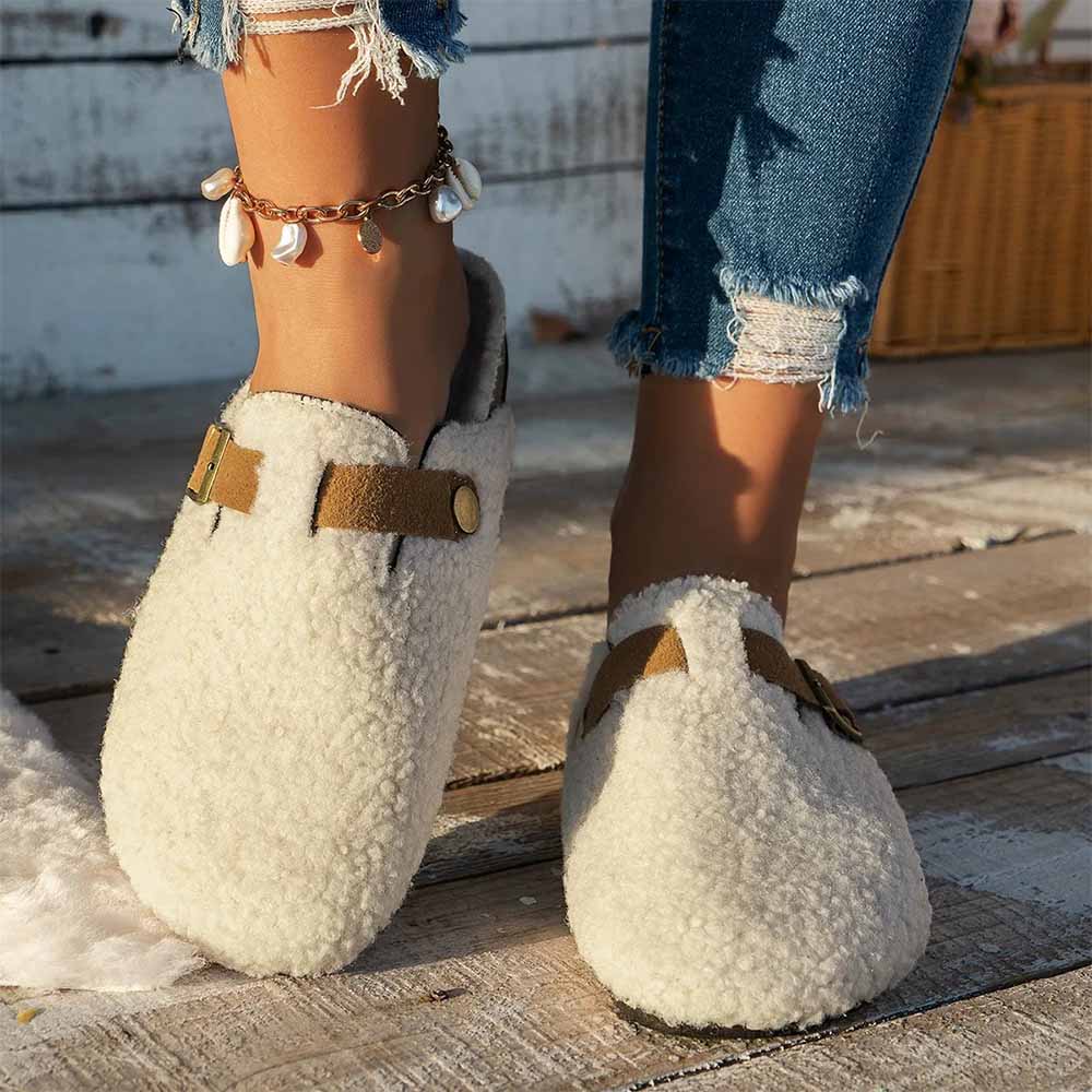 Sandales à fourrure femme