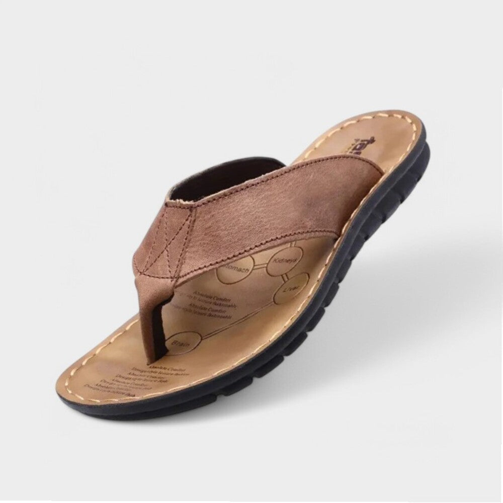 Tongs en similicuir pour homme