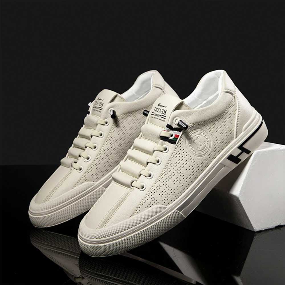Basket cuir blanc homme