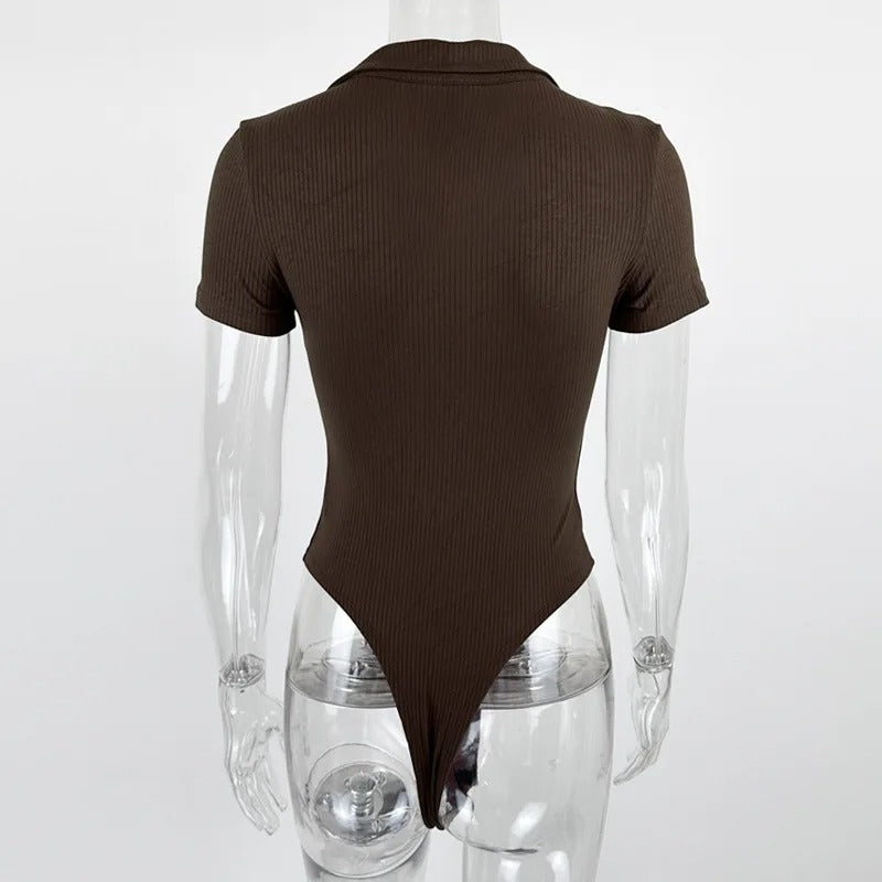 Body marron femme