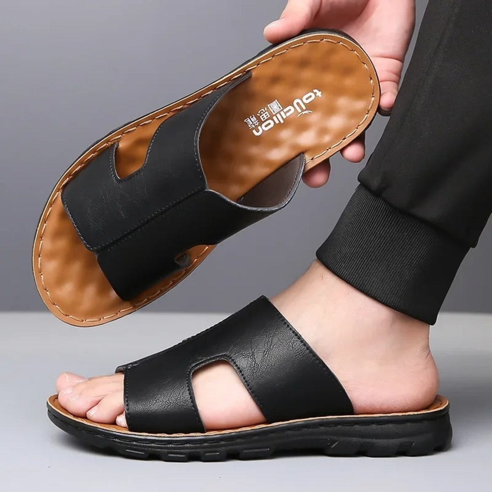 Claquettes homme cuir