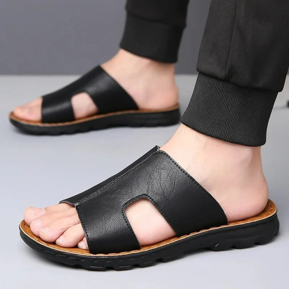 Claquettes homme cuir