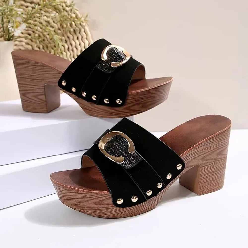 Sandale femme semelle bois