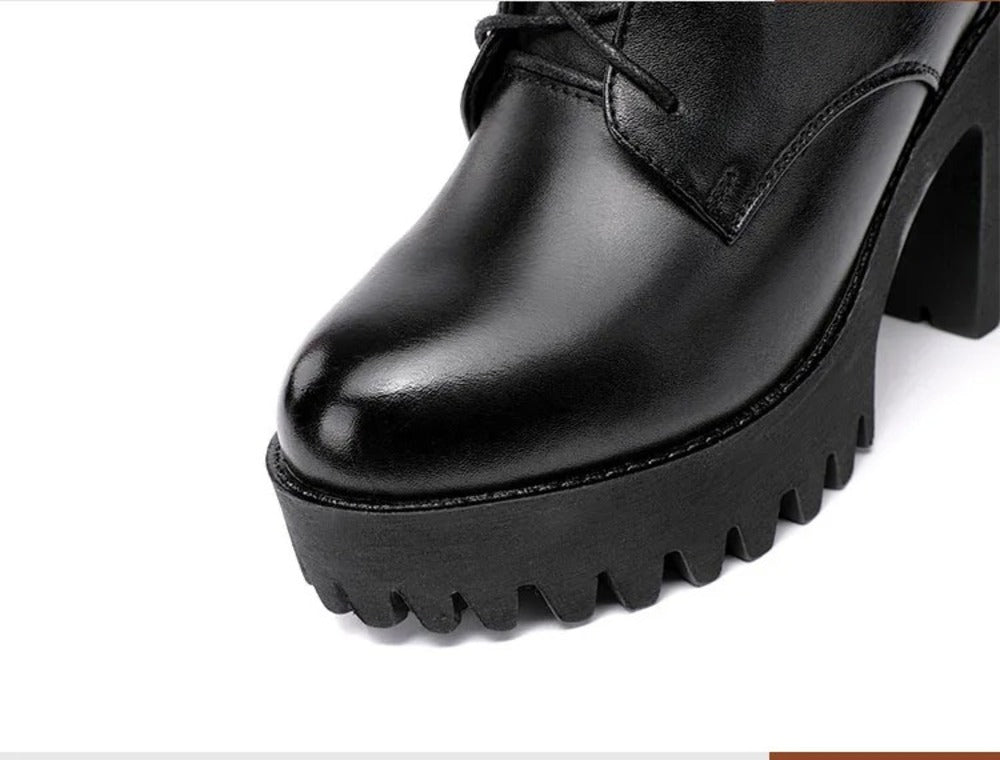Bottine haute à lacets pour femme
