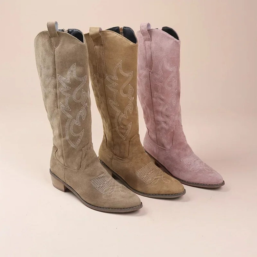 Bottine cowboy beige