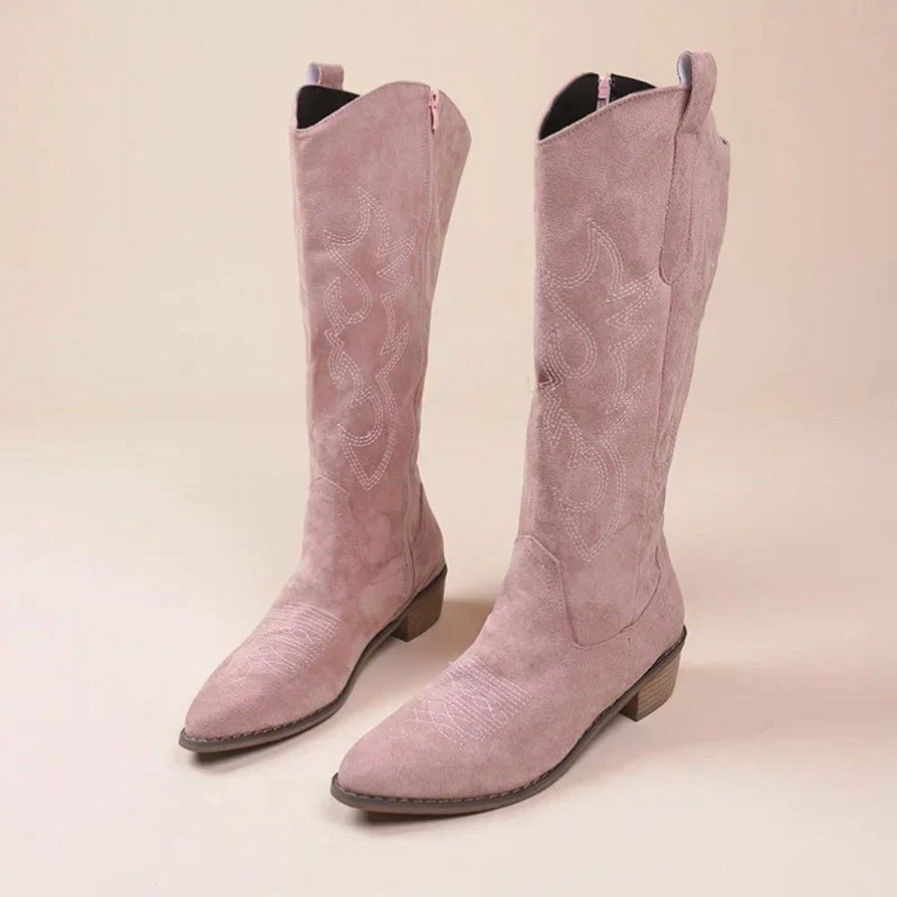 Bottine cowboy beige