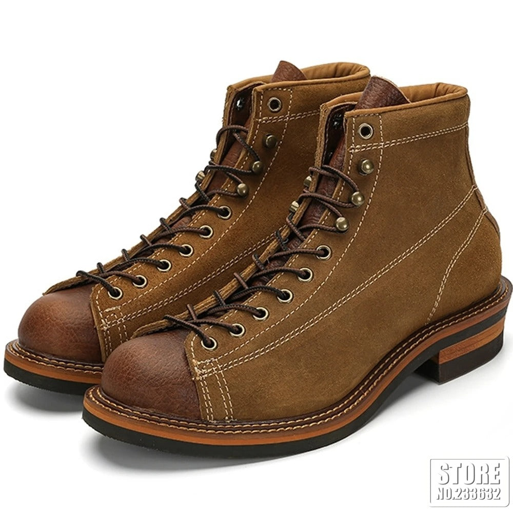 Bottine souple en cuir marron pour homme