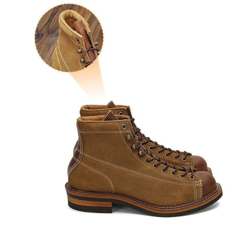 Bottine souple en cuir marron pour homme
