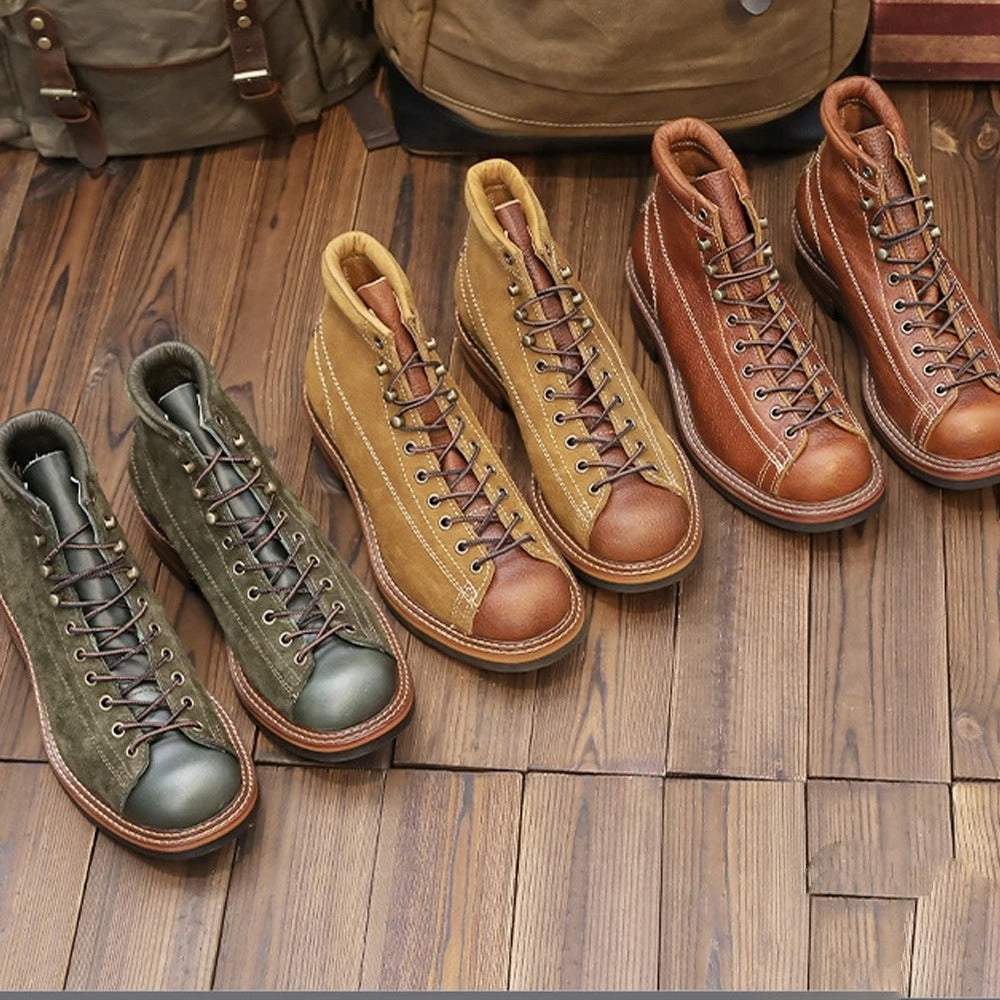 Bottine souple en cuir marron pour homme