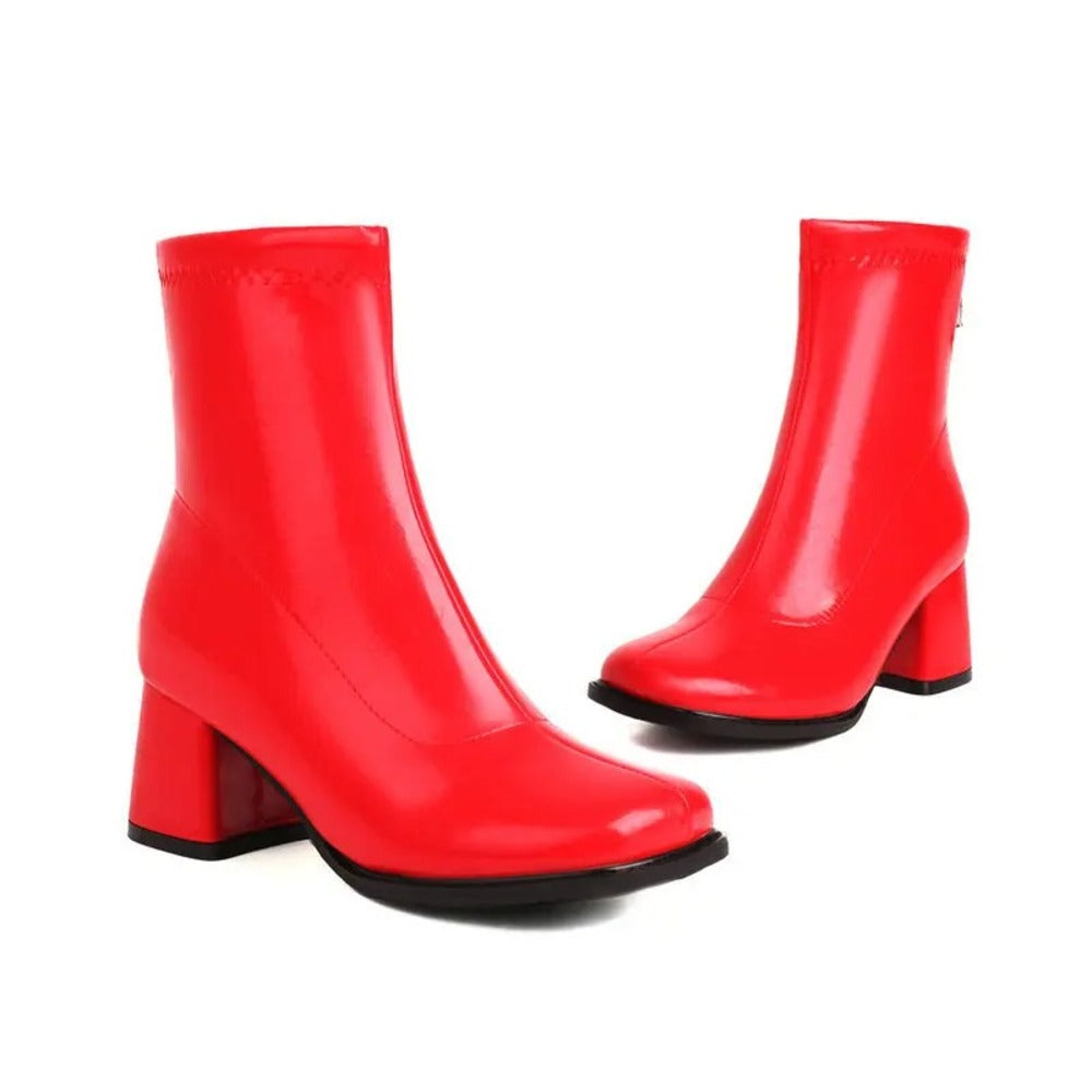Bottines en cuir verni