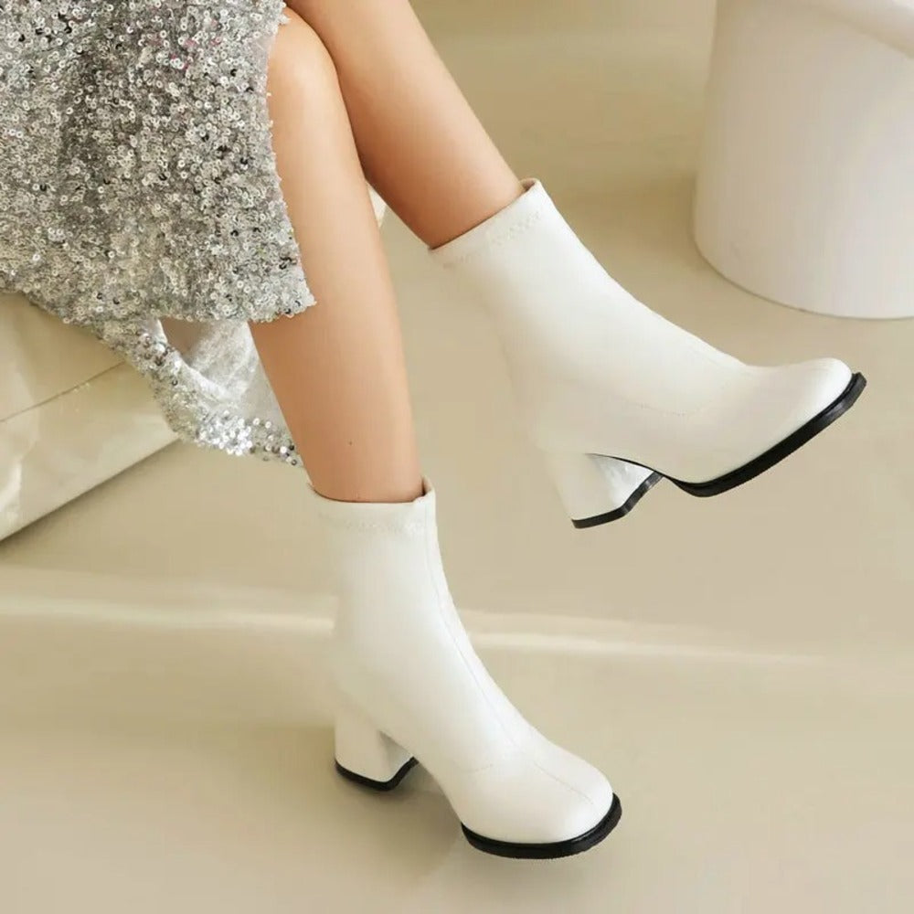 Bottines en cuir verni