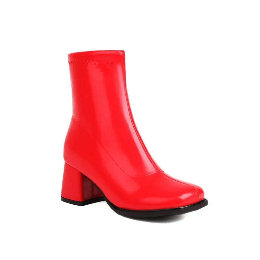 Bottines en cuir verni