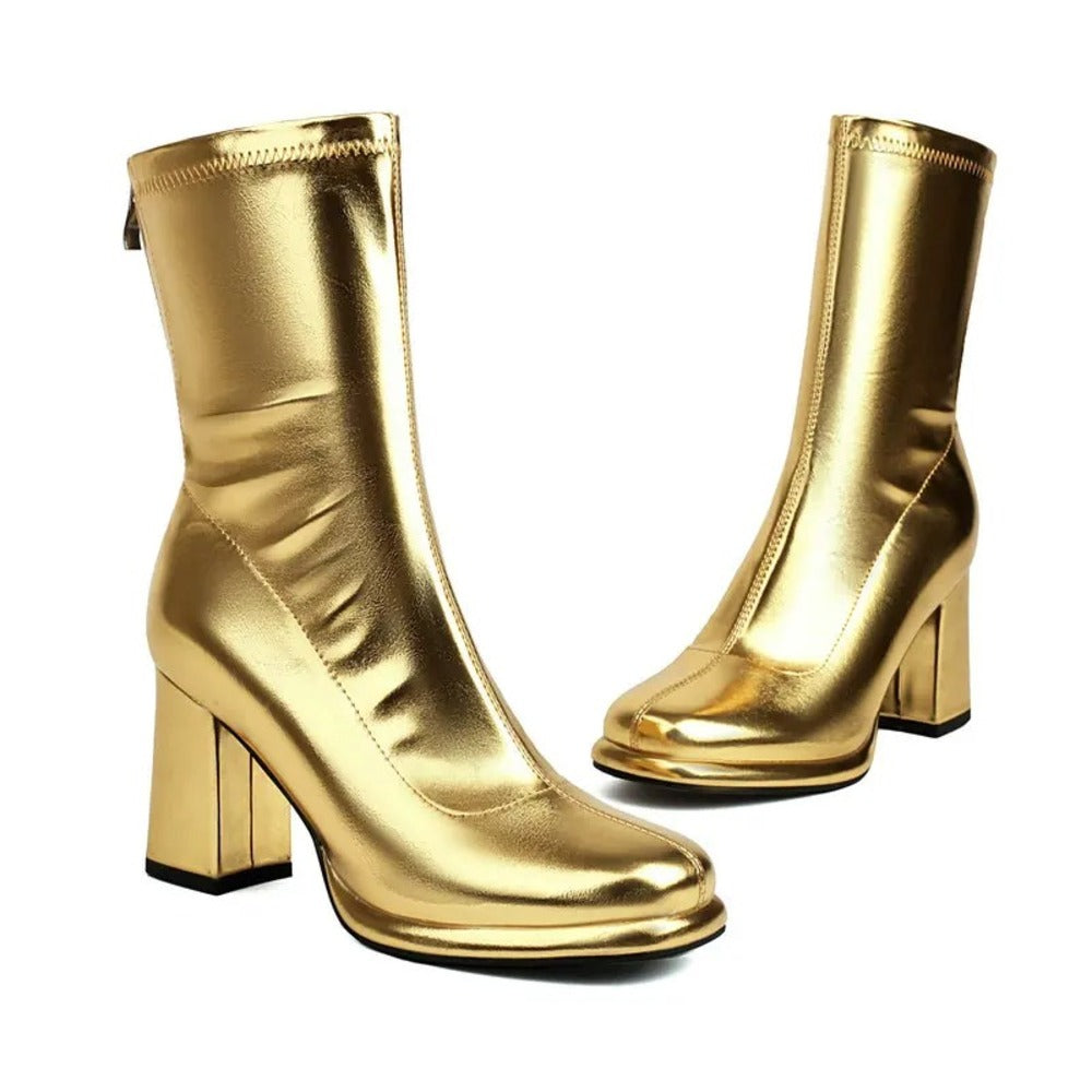 Bottines dorées femme