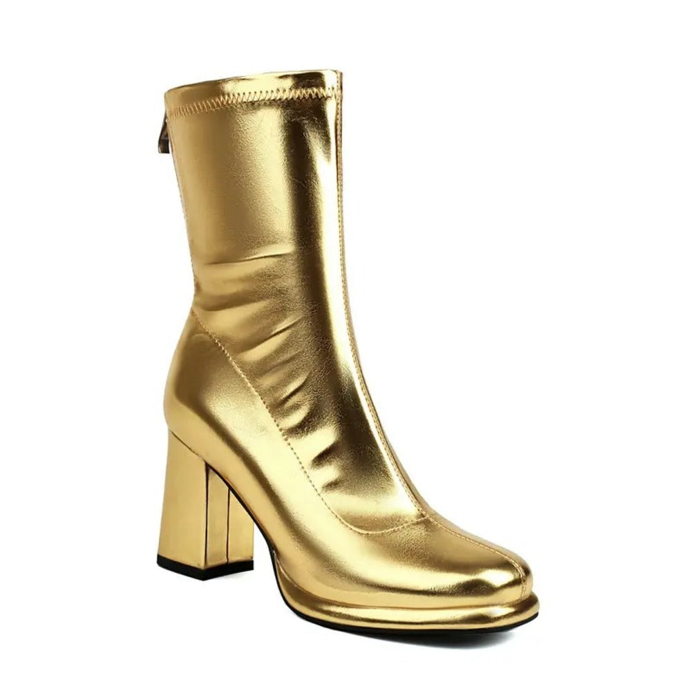 Bottines dorées femme