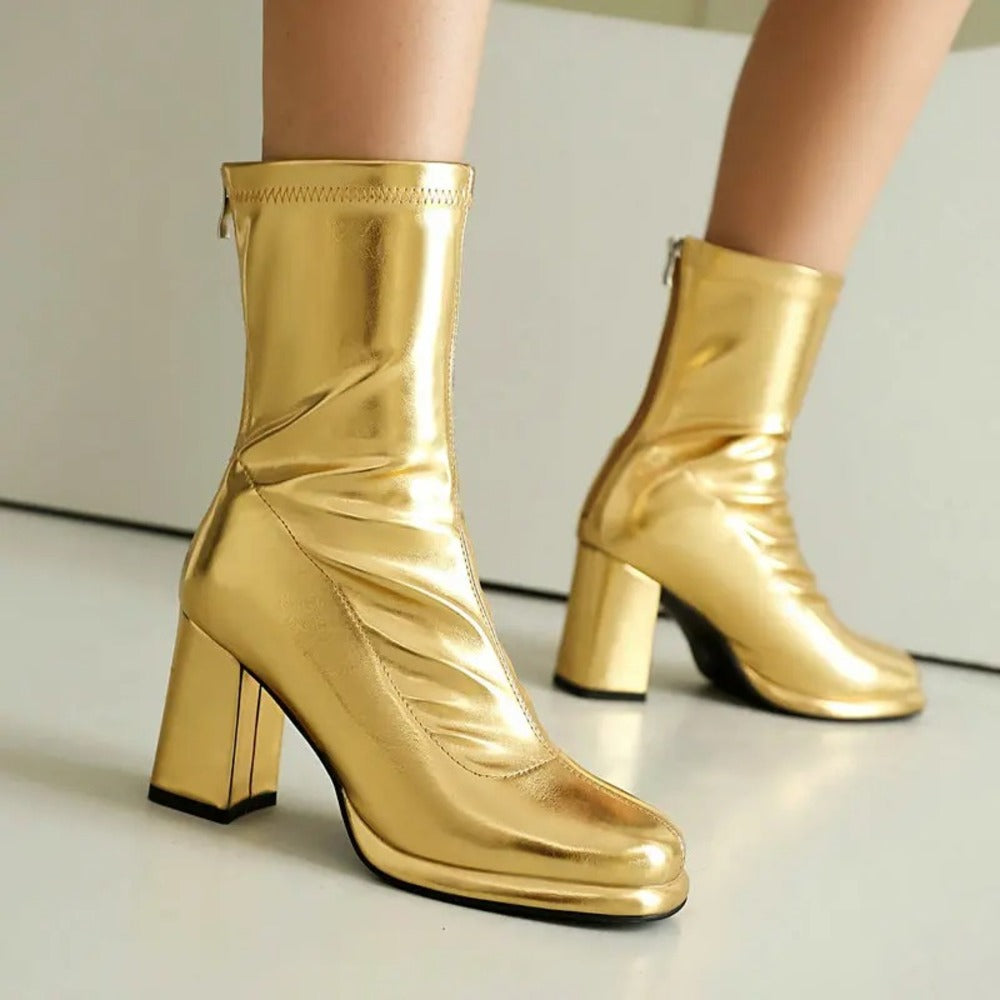 Bottines dorées femme