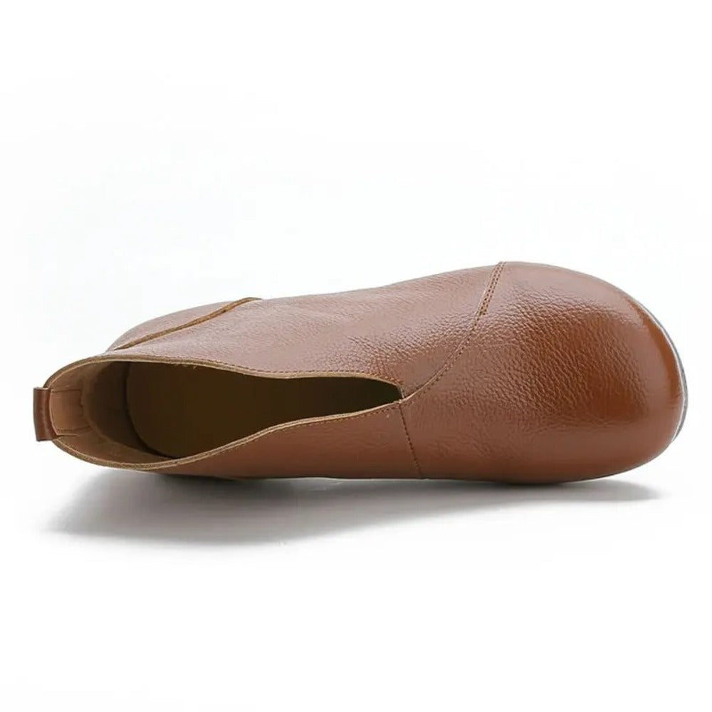 "Bottines à enfiler pour femme en cuir rouge