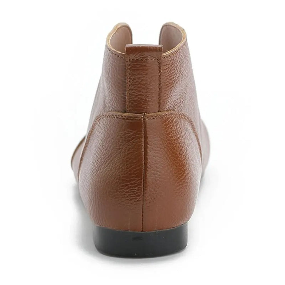 "Bottines à enfiler pour femme en cuir rouge