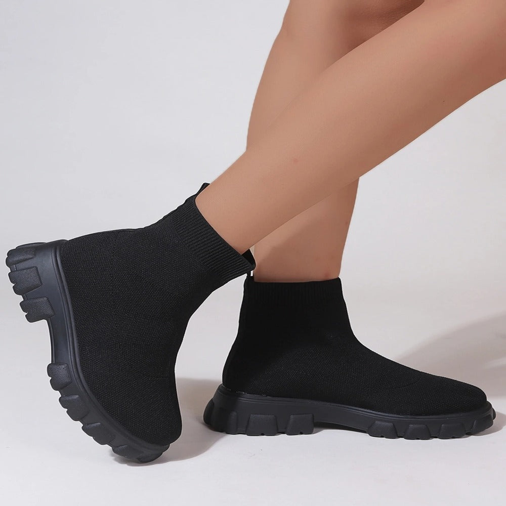Bottines femme à enfiler avec élastiques