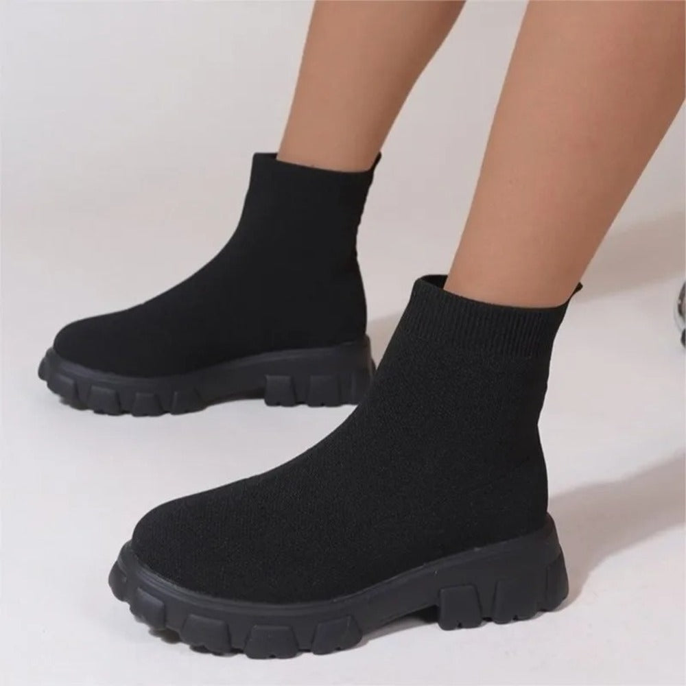 Bottines femme à enfiler avec élastiques