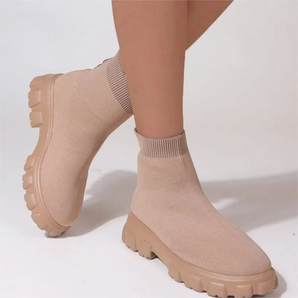 Bottines femme à enfiler avec élastiques