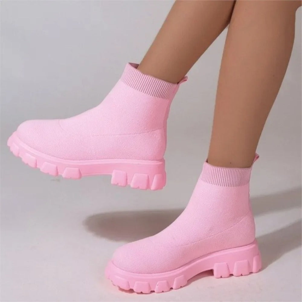 Bottines femme à enfiler avec élastiques