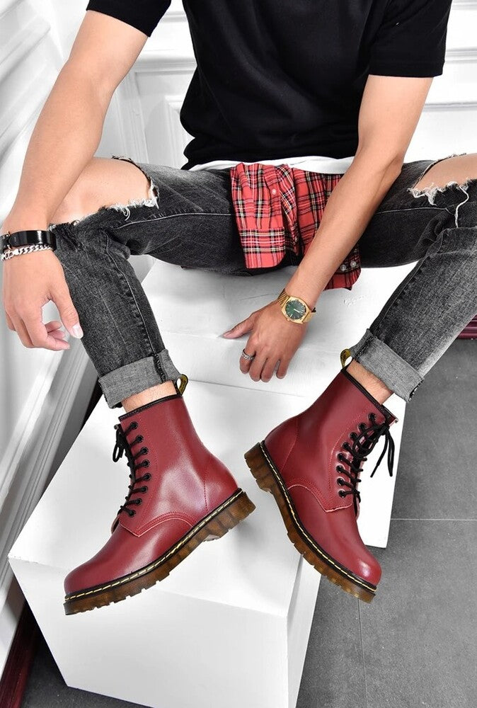 Bottines hautes à lacets pour homme
