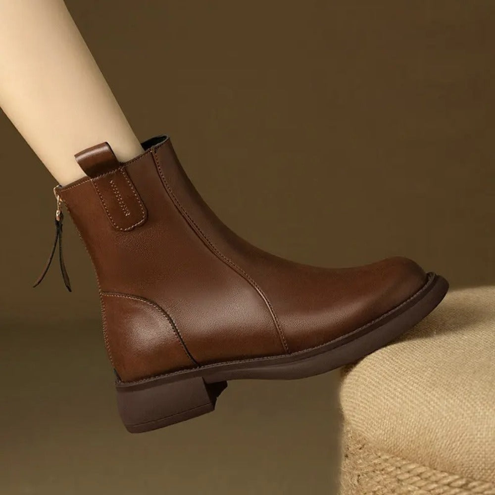 Bottines plates marron pour femme