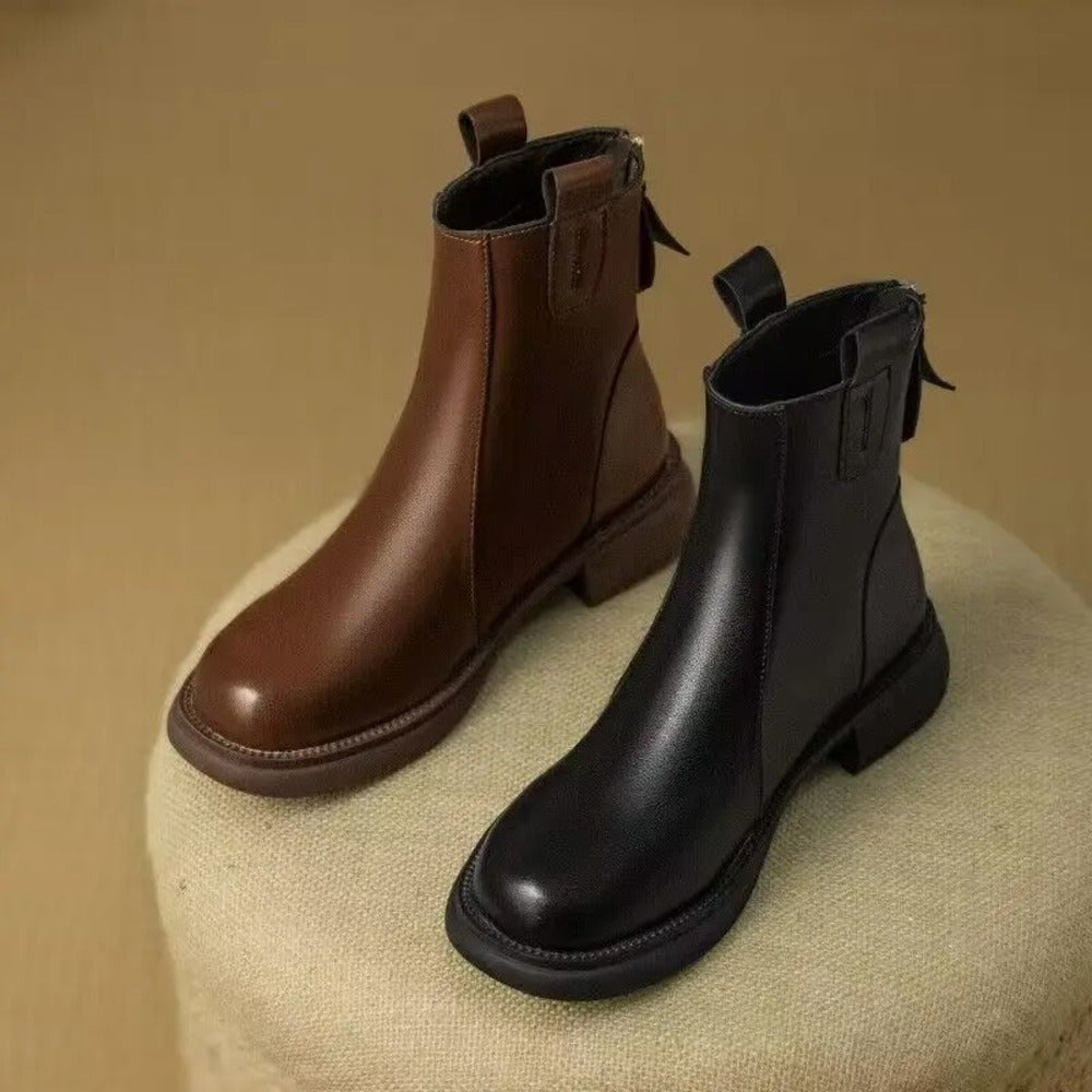 Bottines plates marron pour femme