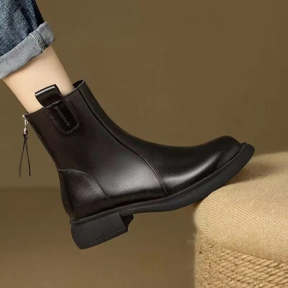 Bottines plates marron pour femme