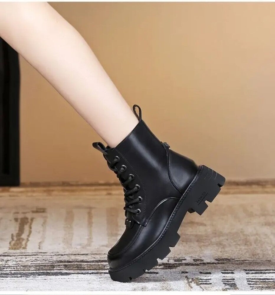 Bottines marron foncé rembourrées avec moumoutte