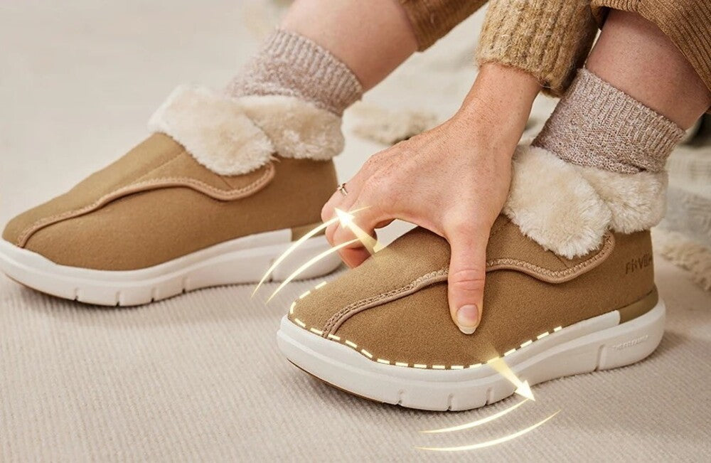 Bottines orthopédiques pour femme avec intérieur en moumoute