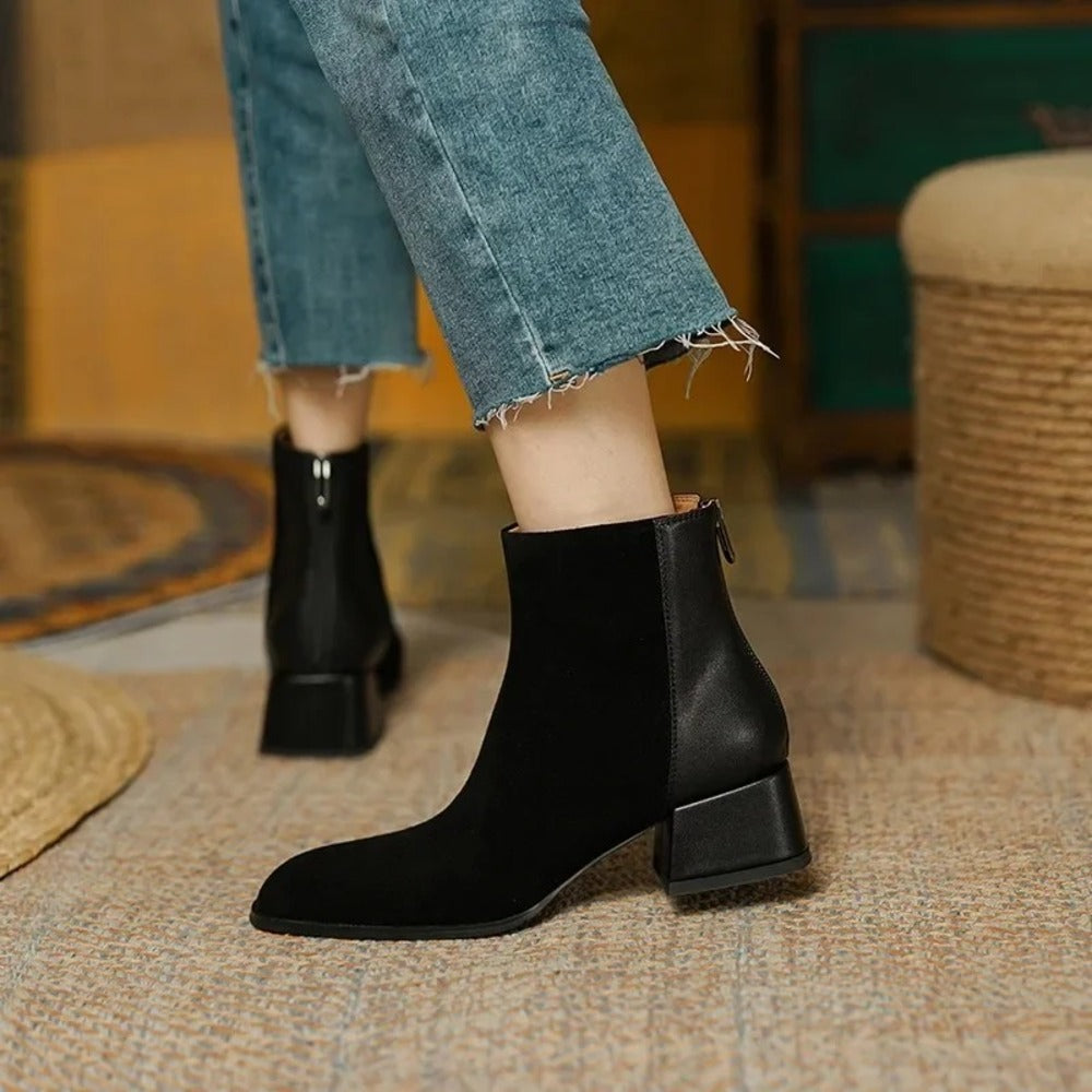 Bottines à petits talons pour femme