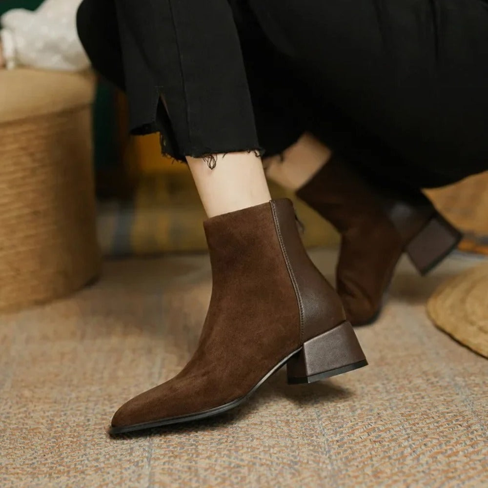 Bottines à petits talons pour femme