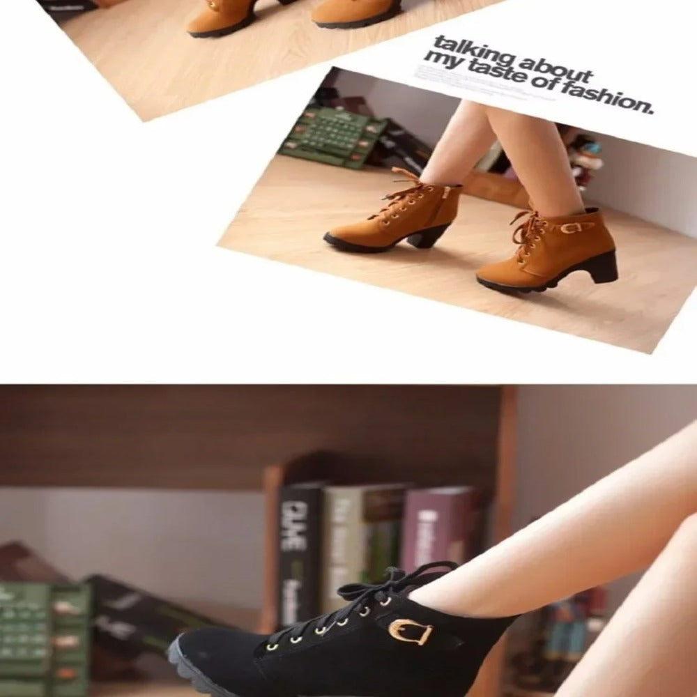 Bottines à lacets et à talons