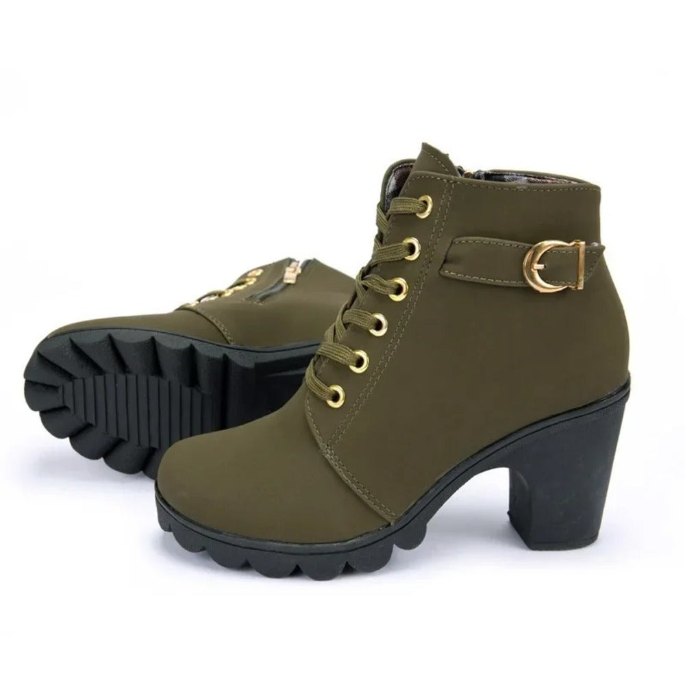 Bottines à lacets et à talons