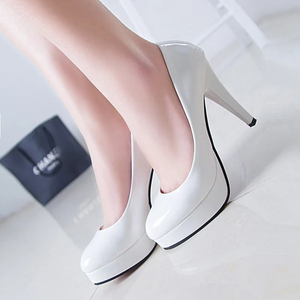 Bottines a talon vernis