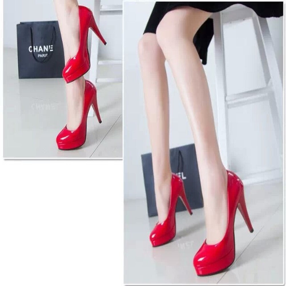 Bottines a talon vernis