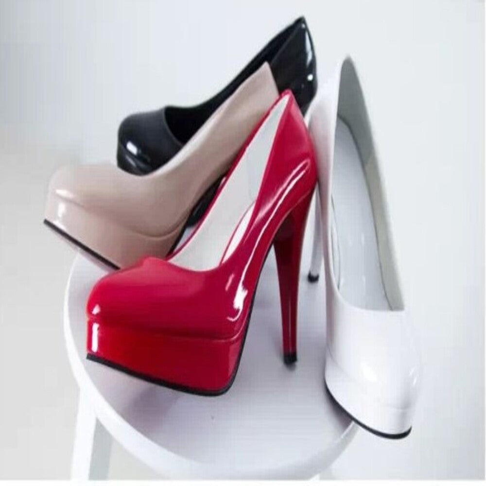 Bottines a talon vernis