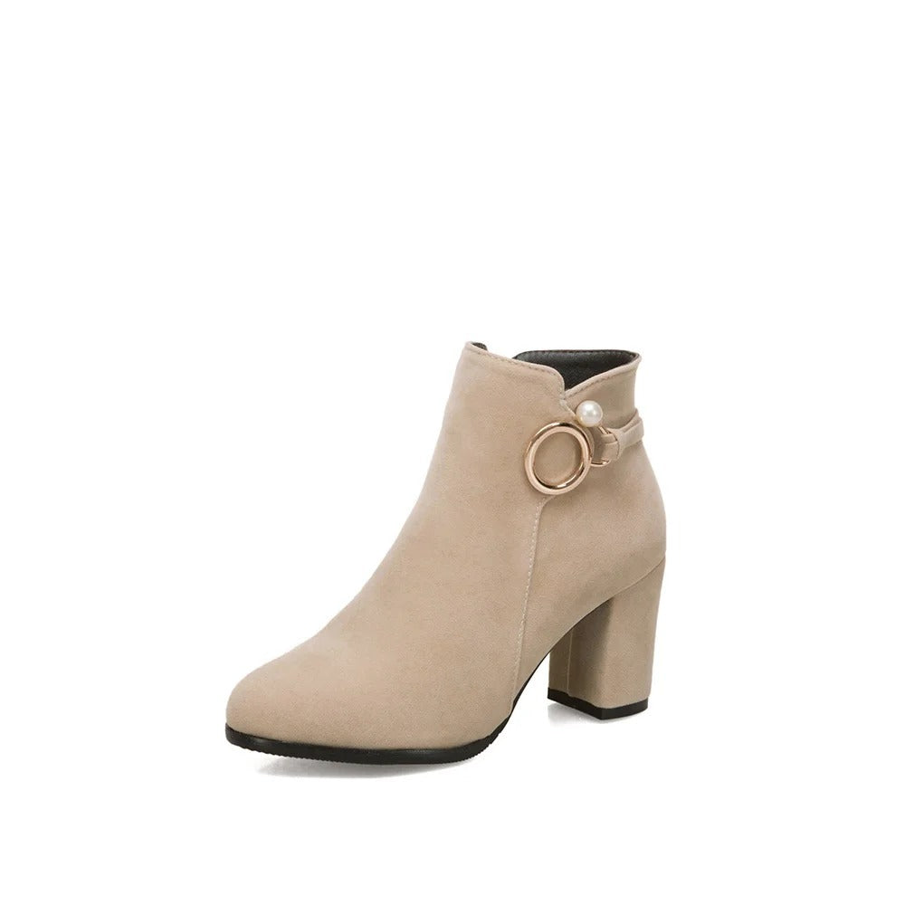 Bottines à talons beige