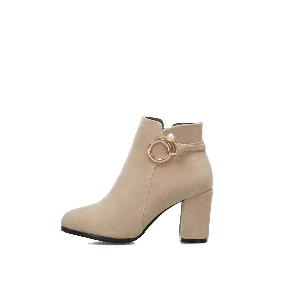 Bottines à talons beige
